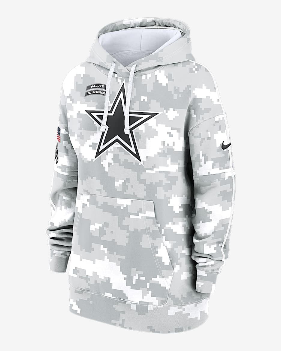 Dallas Cowboys Salute to Service Primary Edge Club Women s Nike NFL Pullover Hoodie